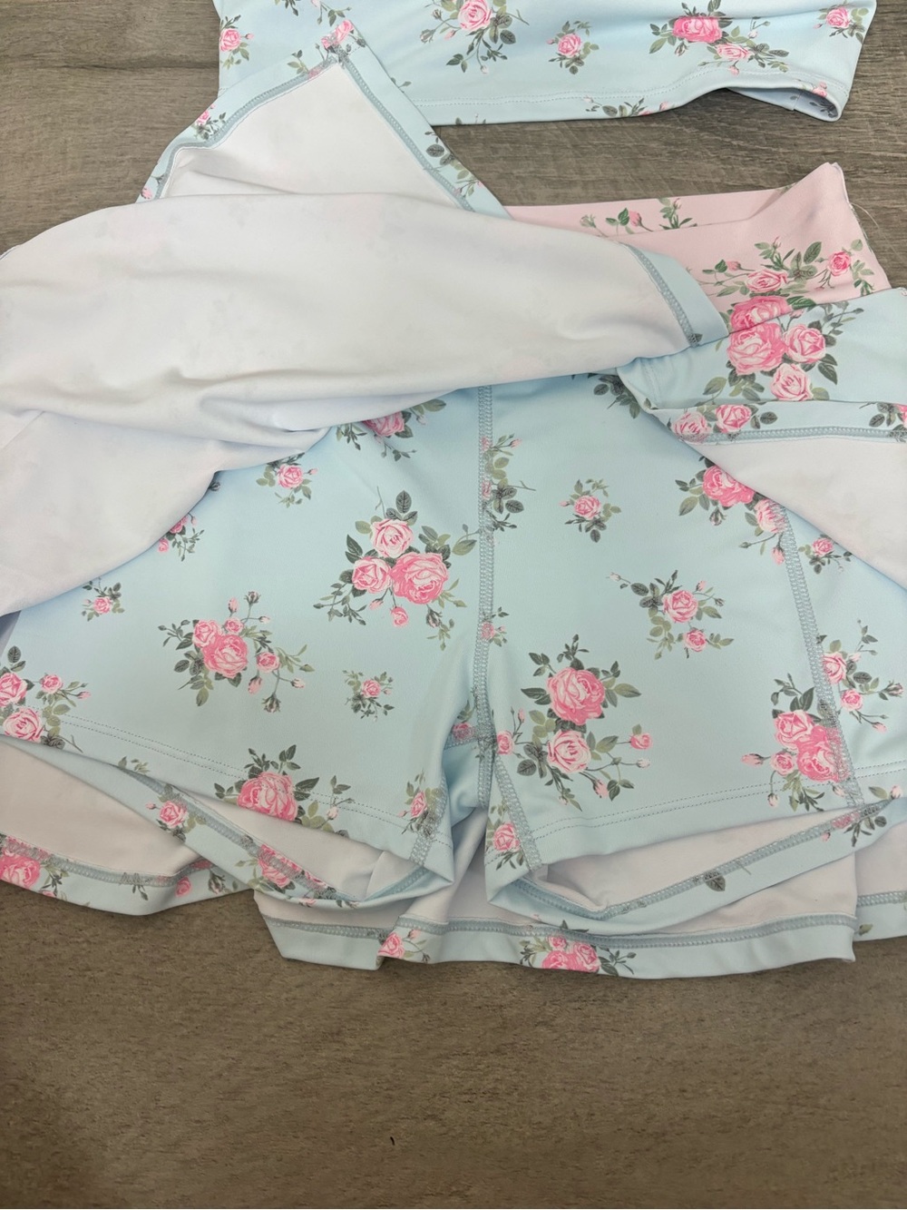 Altr’d State Floral Blue & Pink Two-Piece Crop Top and Skirt Set NWT - Picture 6 of 13